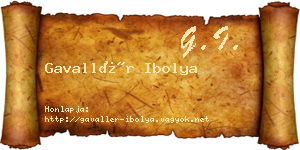 Gavallér Ibolya névjegykártya